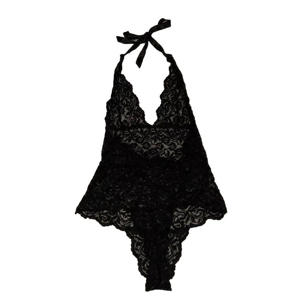 Cosplay One Piece Halter Black Lace Medium Bodysuit